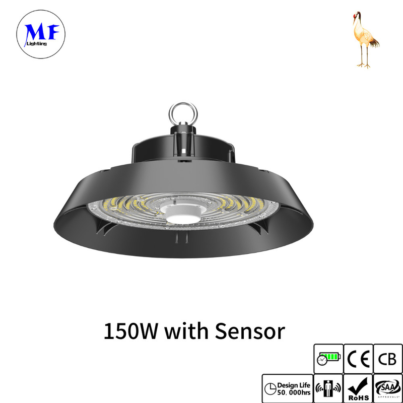 IP66 100-300W UFO LED High Bay Light With Emergency Kit For Shipyard Shopping Mall Cold Storage Facility