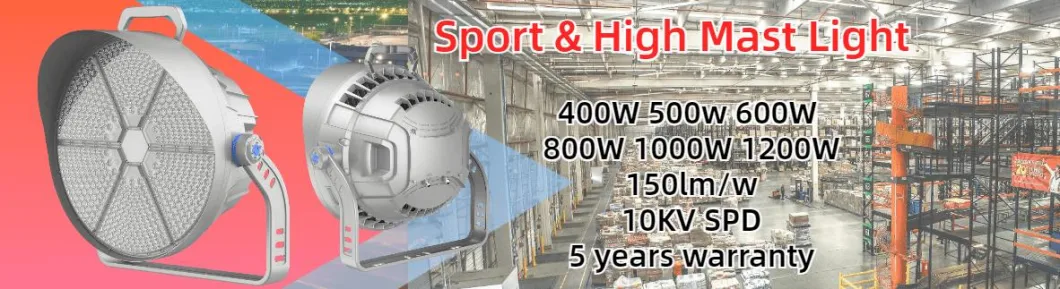 1200W 1000W 800W 600W 400W LED Flood Light LED High Mast IP66 High Power Floodlights untuk Lapangan Balap Golf Lapangan Olahraga 0
