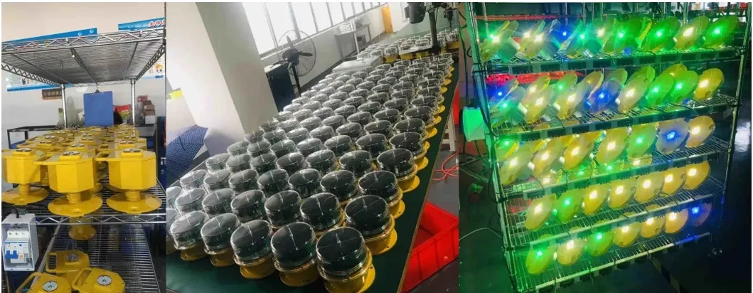 Lampu Penghalang Penerbangan LED IP66 Waterproof Merah Putih Double Head Dibangun di Photocell Pesawat Penghalang Lampu Peringatan LED Intensitas Rendah 5