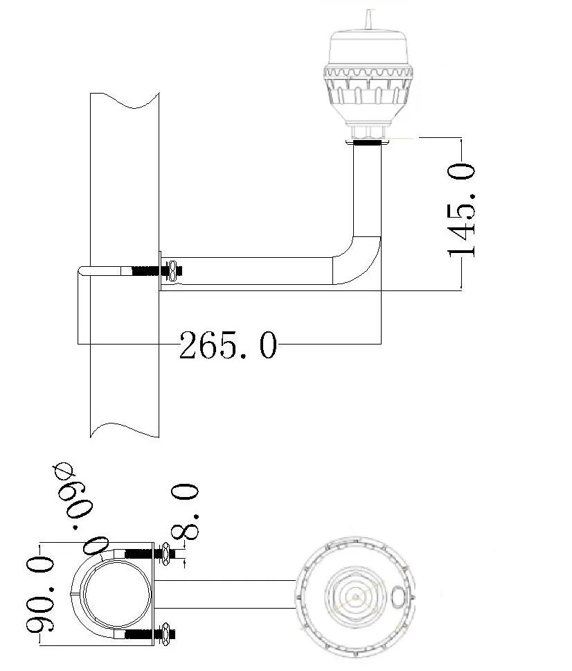 Lampu Penghalang Penerbangan LED IP66 Waterproof Merah Putih Double Head Dibangun di Photocell Pesawat Penghalang Lampu Peringatan LED Intensitas Rendah 7