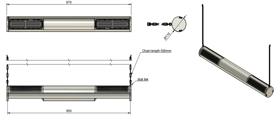 Lampu Taman LED Waterproof 250W 300W IP66 Ik10 Workshop Retail Parkir Toko Langit-langit Lantai Penutup Gudang Banjir Highbay 3