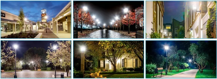 Lampu Taman LED yang Dapat Disesuaikan Anti-Guncangan IP65 48/64/80W Tahan Air 130lm/W Lentera Hitam dan Putih Rumput 8