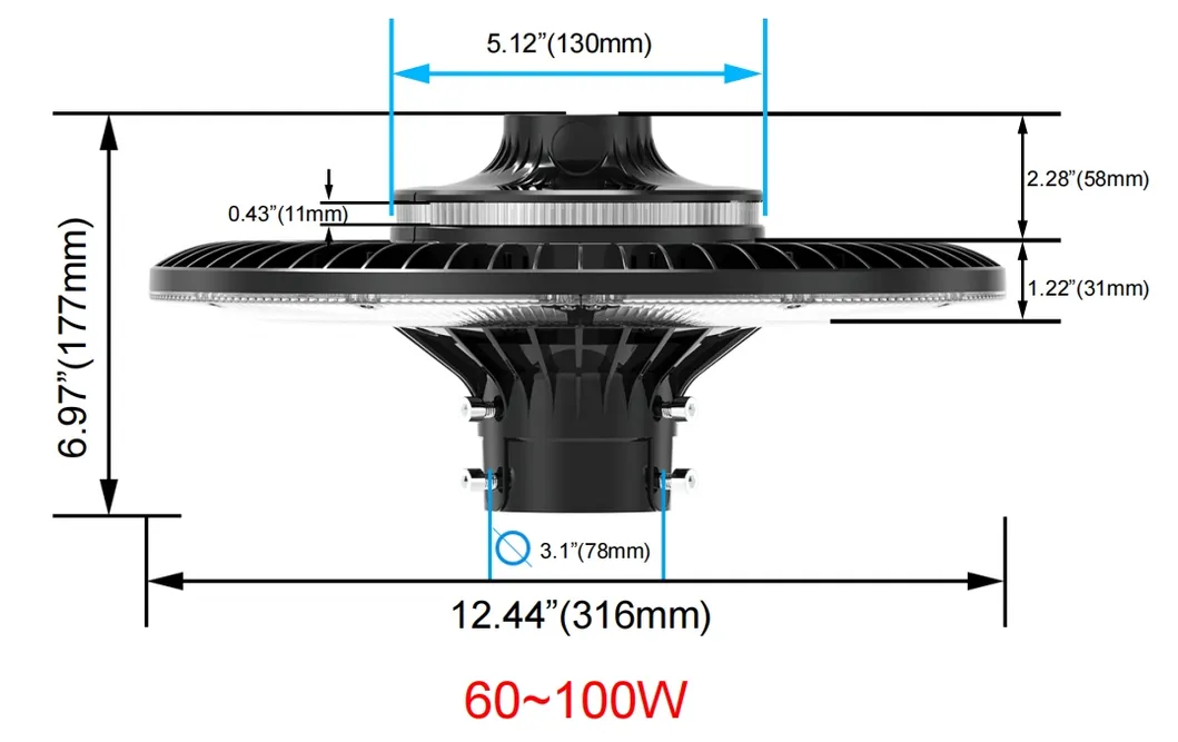 Lampu taman LED disesuaikan 150W IP65 Dibangun tahan air 130lm / W Bulat Hitam halaman taman halaman Post Top 5