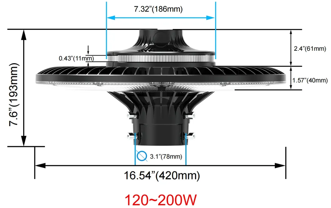 Lampu taman LED disesuaikan 150W IP65 Dibangun tahan air 130lm / W Bulat Hitam halaman taman halaman Post Top 6