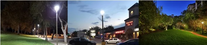 Lampu taman LED disesuaikan 150W IP65 Dibangun tahan air 130lm / W Bulat Hitam halaman taman halaman Post Top 12