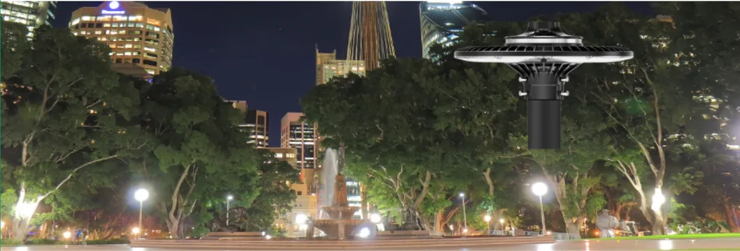 Lampu taman LED disesuaikan 150W IP65 Dibangun tahan air 130lm / W Bulat Hitam halaman taman halaman Post Top 13