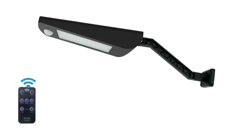 LED Lampu Dinding Surya Modern Novel Smart Baterai Litium Sederhana Monokristalin Hitam Surya IP66 Waterproof Die-Cast 1