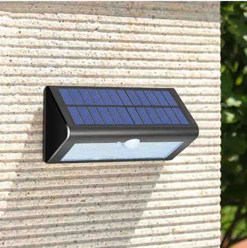 LED Lampu Dinding Surya Modern Novel Smart Baterai Litium Sederhana Monokristalin Hitam Surya IP66 Waterproof Die-Cast 3