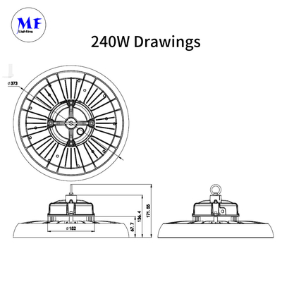 Emergency Kit UFO High Bay Light 100W RoHS 150lm/W Emergency Warehouse Mechanical Workshop