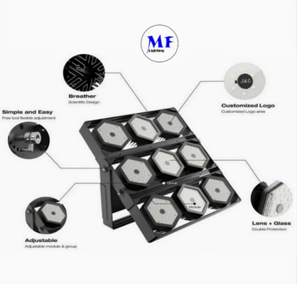 LED Sport Stadium Light Outdoor Landescape Modular Black Color Anti Corrotion High Driver 140lm/W IP67 Ik08