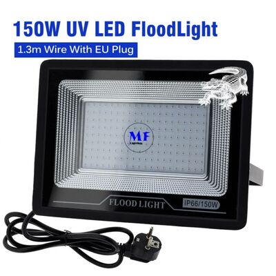 50W/100W/150W 365nm/395nm Aluminum Waterproof Outdoor IP66 Flood Curing Full Spectrum Ultraviolet Adjustable UVA Blacklight Theatre Haunted House LED UV Light