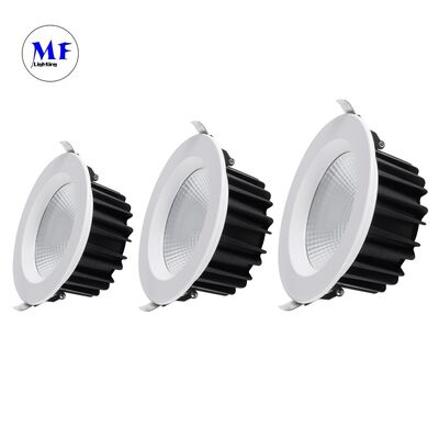 Factory Price Spring Clip Installation 40W COB Downlight 2700-6000K Tunable CCT High CRI Ra90 Triac 0-10V Dali-2 Dali Dt8 Tuya Zigbee Dimmable Down Light
