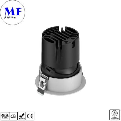 7W LED Down light CRI90 High LM 120lm/W ETL Driver 110Vac DIP 5CCT adjustable 200-240VAC Triac/0-10V/ Dali /dali-2 Dimmable Recessed Anti-glare LED Spot Downlight for Commercial Spaces