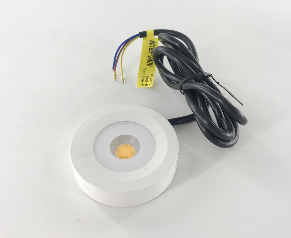 Silver / White / Black LED Mini Cabinet Lights 200-240V Aluminum LED Mini Down Lamp 3W IP65 Waterproof For Furniture