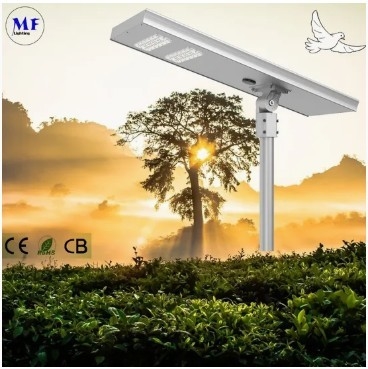 LED Solar Street Garden Light Motion Sensor Putih Perak 120W 100W 80W Alu.