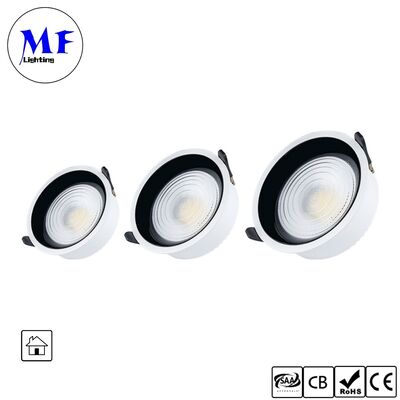 7W CRI90 160lm/W Spot Downlight Triac /0-10V/Dali-2 Dimmable Wide Beam Angle 120° 6INCH/8INCH Recessed Anti-glare LED Downlight untuk Ruang Komersial