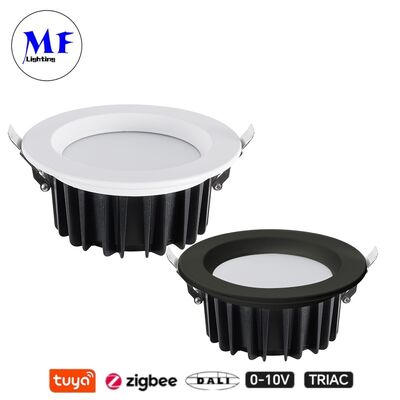 Dimmable 7W 100lm/W LED Spot Down Light CCT Adjustable CRI90 Triac /0-10V/Dali-2/Tuya Zigbee Beam Angle 60° Recessed Anti-Glare SMD untuk tempat komersial dan perumahan
