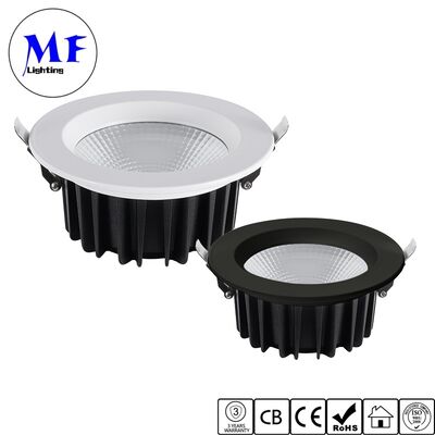 50W High Power COB LED Downlight Recessed 100LM/W Dimmable IP40 Indoor CCT Adjustable Anti Glare Ceiling Down Light Untuk Pencahayaan Komersial