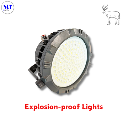 Lampu Sorot Tahan Ledakan Bersertifikat ATEX Harga Pabrik, Lampu Highbay Tahan Ledakan LED Pabrik Kimia Minyak Gas LNG Pertambangan, Aluminium Die-Cast IP66 Ik08