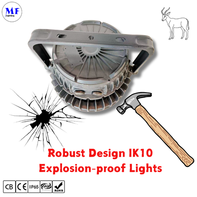 Lampu LED ATEX Highbay Tahan Ledakan UFO Zona 1 Zona 2 Redup 200W 300W 400W IP66 Ik10 Pabrik Baja Alkohol Minyak Gas Industri Keras