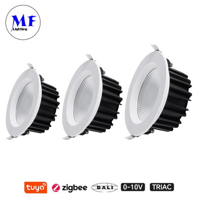 Harga Pabrik IP40 CCT Adjustable Triac Dali Tuya Dimmable Smart Zigbee 7W 50W COB LED Recessed Spot Down Light untuk Ruang Dapur Industri Ritel Komersial
