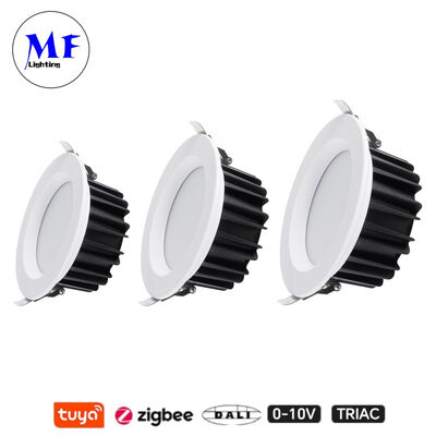 Harga Pabrik IP40 Anti-Silau Triac Dali Tuya Dimmable Smart Zigbee 7W 15W SMD LED Recessed Spot Down Light untuk Dapur Ruang Industri Ritel Komersial