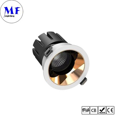 Lampu Downlight LED 15W CRI90 100lm/W UGR<3 ETL Driver 110Vac DIP 5CCT dapat disesuaikan 200-240VAC Triac/0-10V/ Dali Dimmable Recessed Anti-glare LED Spot Downlight untuk Ruang Komersial